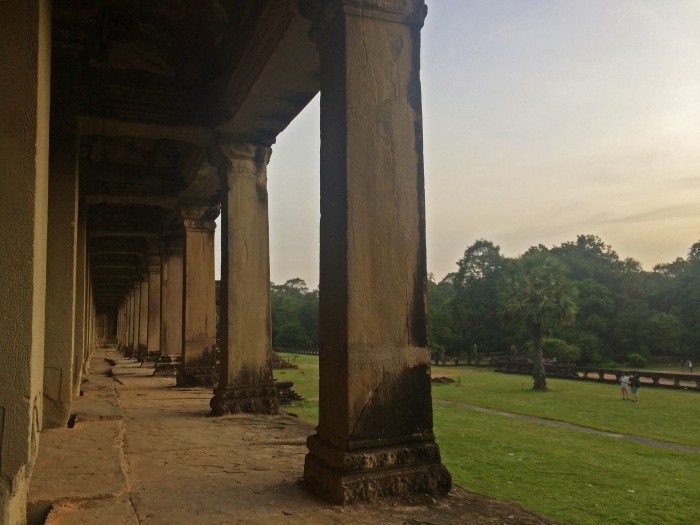 Arcade running along the outside of Angkor Wat Temple